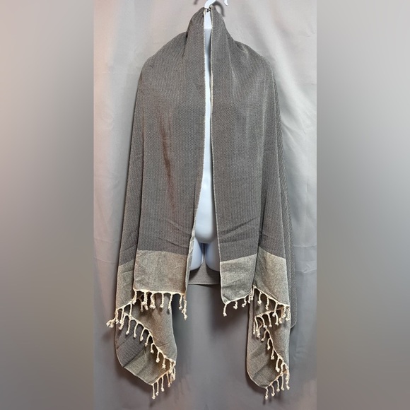 Balthazar & rose‎ Wrap Scarf Beige Black Women’s - Picture 1 of 6